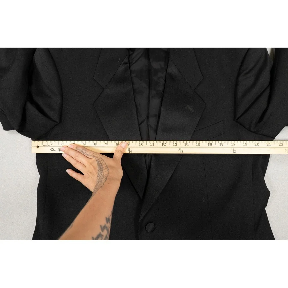 Mani Giorgio Armani Mens 40R Tuxedo Jacket Black Pure Virgin Wool Made in Italy